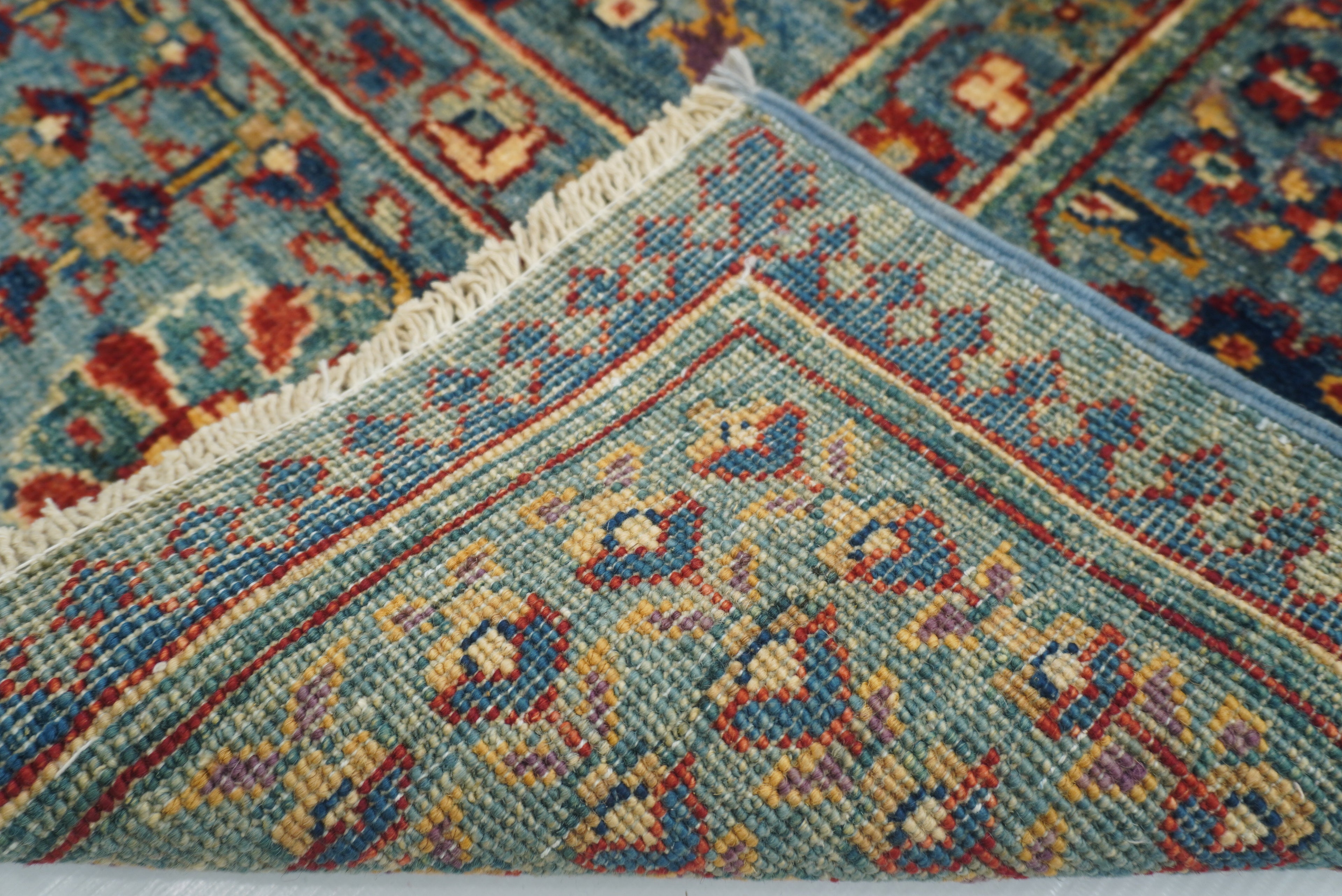 6x9 Blue Bidjar Afghan Hand-Knotted Wool Oriental Rug - Yildiz Rugs