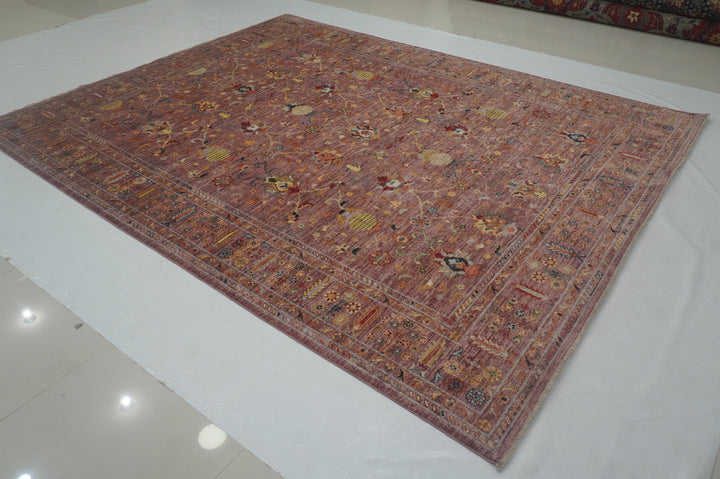 SOLD 8x10 Mauve Pink Waziri Afghan Hand knotted Oriental Rug