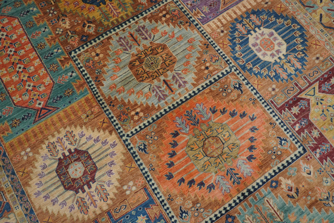 7x10 ft Brown Afghan Baluch Samarkand Hand knotted Tribal Rug