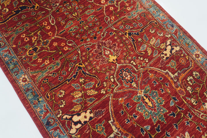 8 ft Red Bidjar Afghan Hand Knotted Wool Runner Rug - Yildiz Rugs
