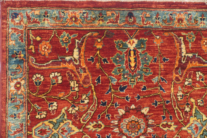 8 ft Red Bidjar Afghan Hand Knotted Wool Runner Rug - Yildiz Rugs