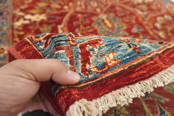 8 ft Red Bidjar Afghan Hand Knotted Wool Runner Rug - Yildiz Rugs