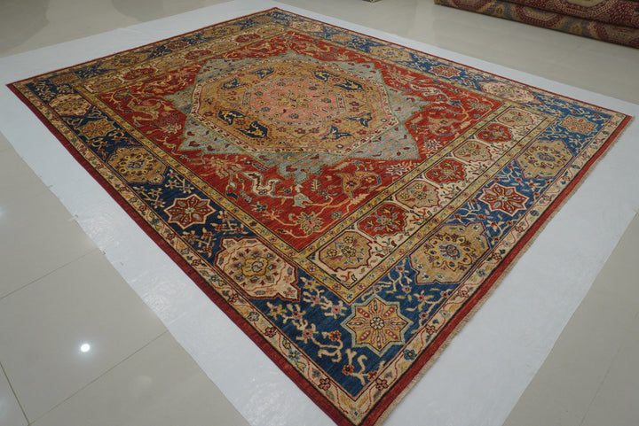 9x12 Mamluk Red Afghan Hand knotted Medallion Rug