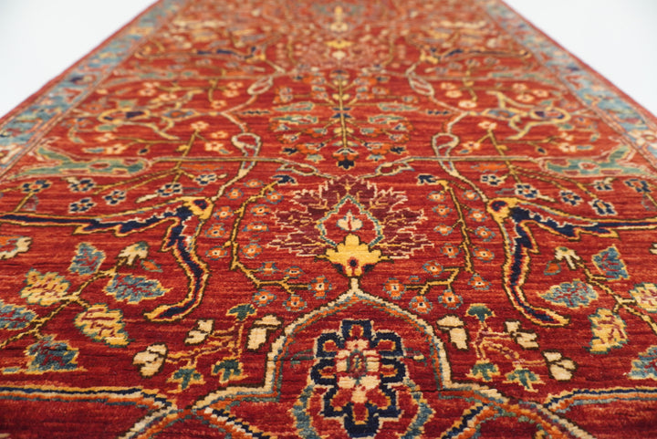 8 ft Red Bidjar Afghan Hand Knotted Wool Runner Rug - Yildiz Rugs