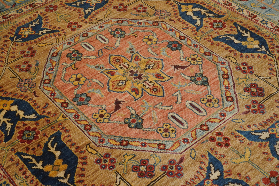 9x12 Mamluk Red Afghan Hand knotted Medallion Rug