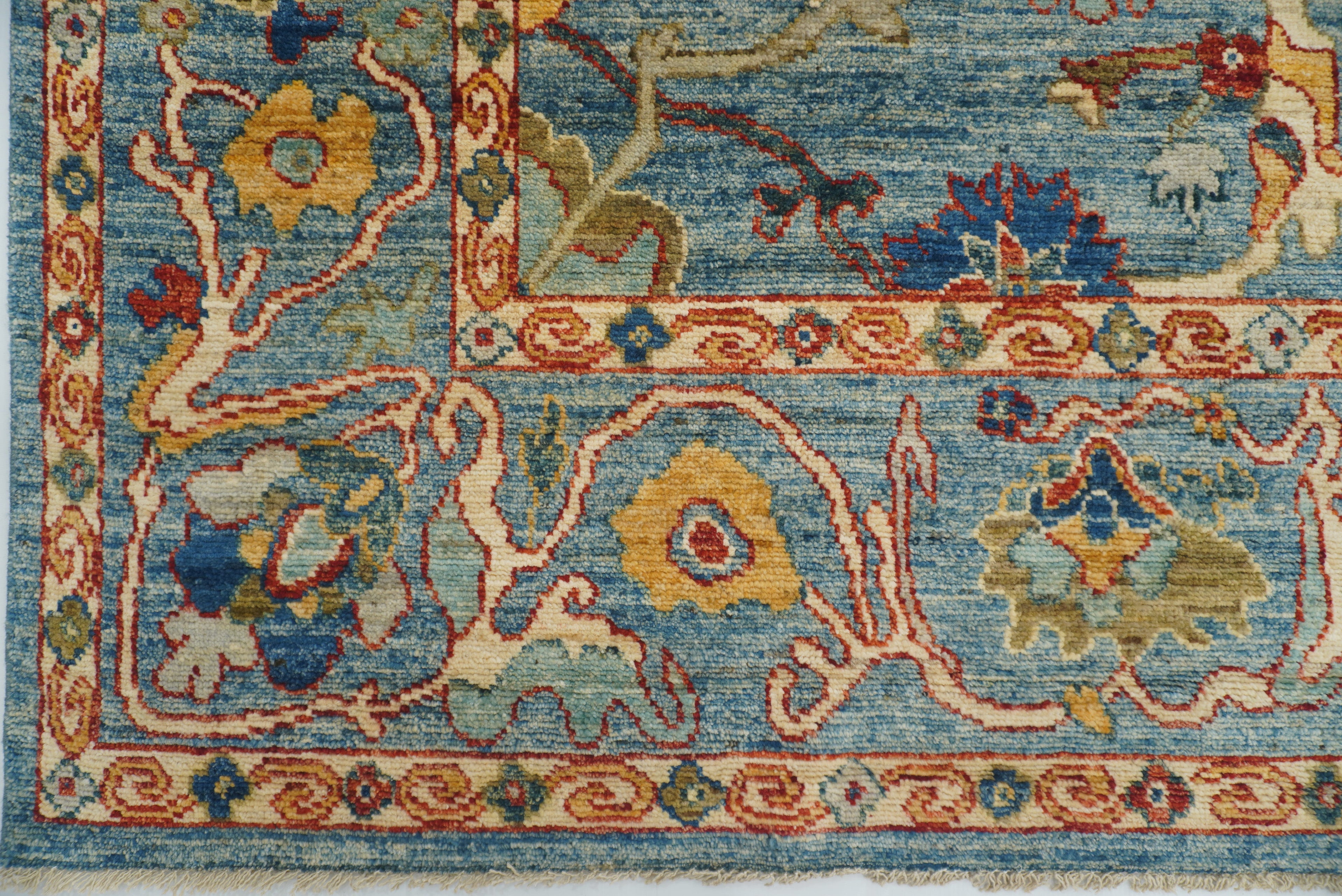 8x10 Blue Oushak Hand knotted Wool Oriental Rug - Yildiz Rugs