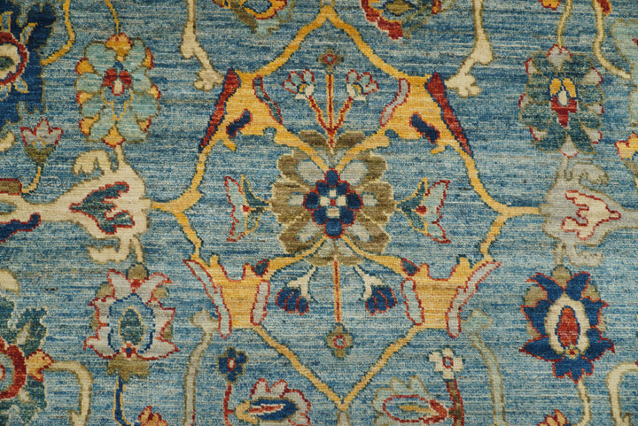 8x10 Blue Oushak Hand knotted Wool Oriental Rug - Yildiz Rugs