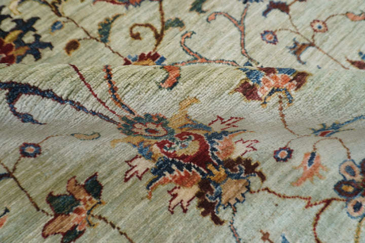 10x14 Soft Muted Blue Waziri Afghan Hand knotted Oriental Rug - Yildiz Rugs