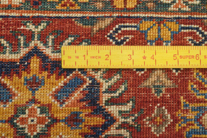 2'8"x9'6" Red Tribal Hand-Knotted Wool Runner Rug - Yildiz Rugs