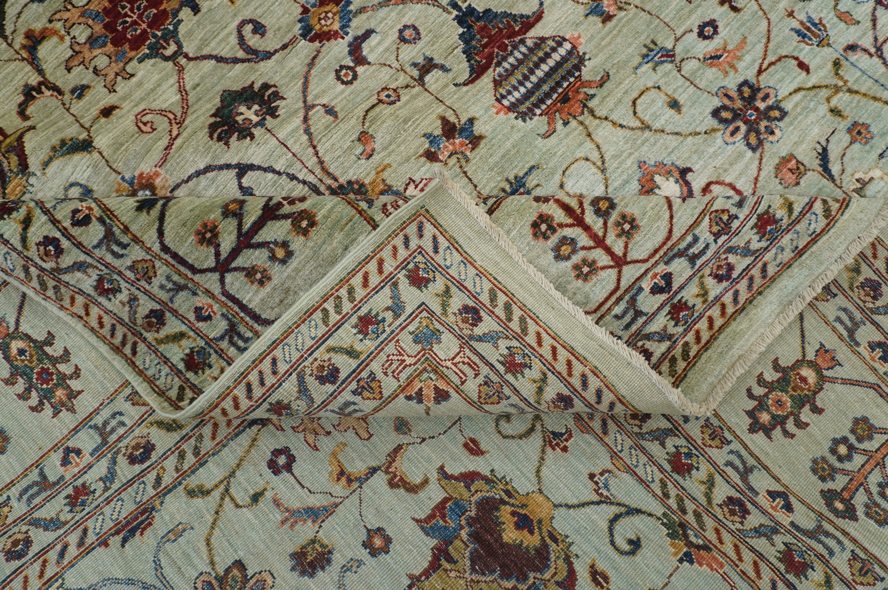 10x14 Soft Muted Blue Waziri Afghan Hand knotted Oriental Rug - Yildiz Rugs