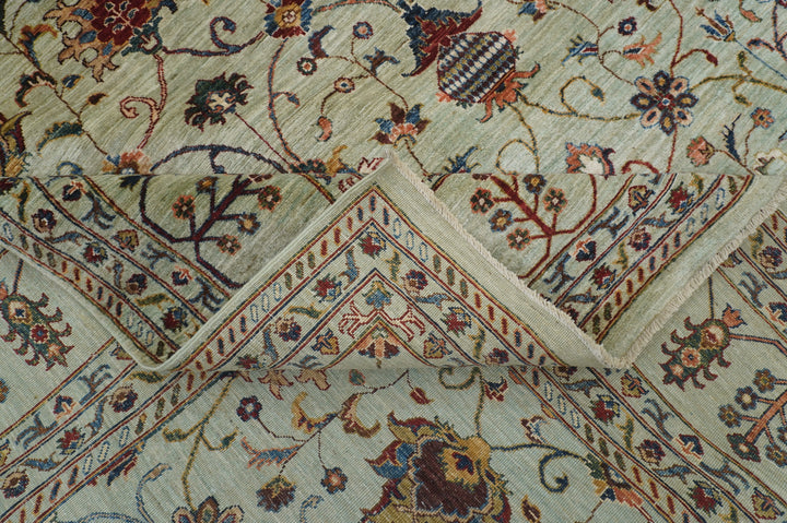 10x14 Soft Muted Blue Waziri Afghan Hand knotted Oriental Rug - Yildiz Rugs