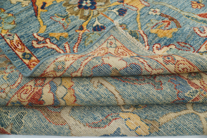 8x10 Blue Oushak Hand knotted Wool Oriental Rug - Yildiz Rugs