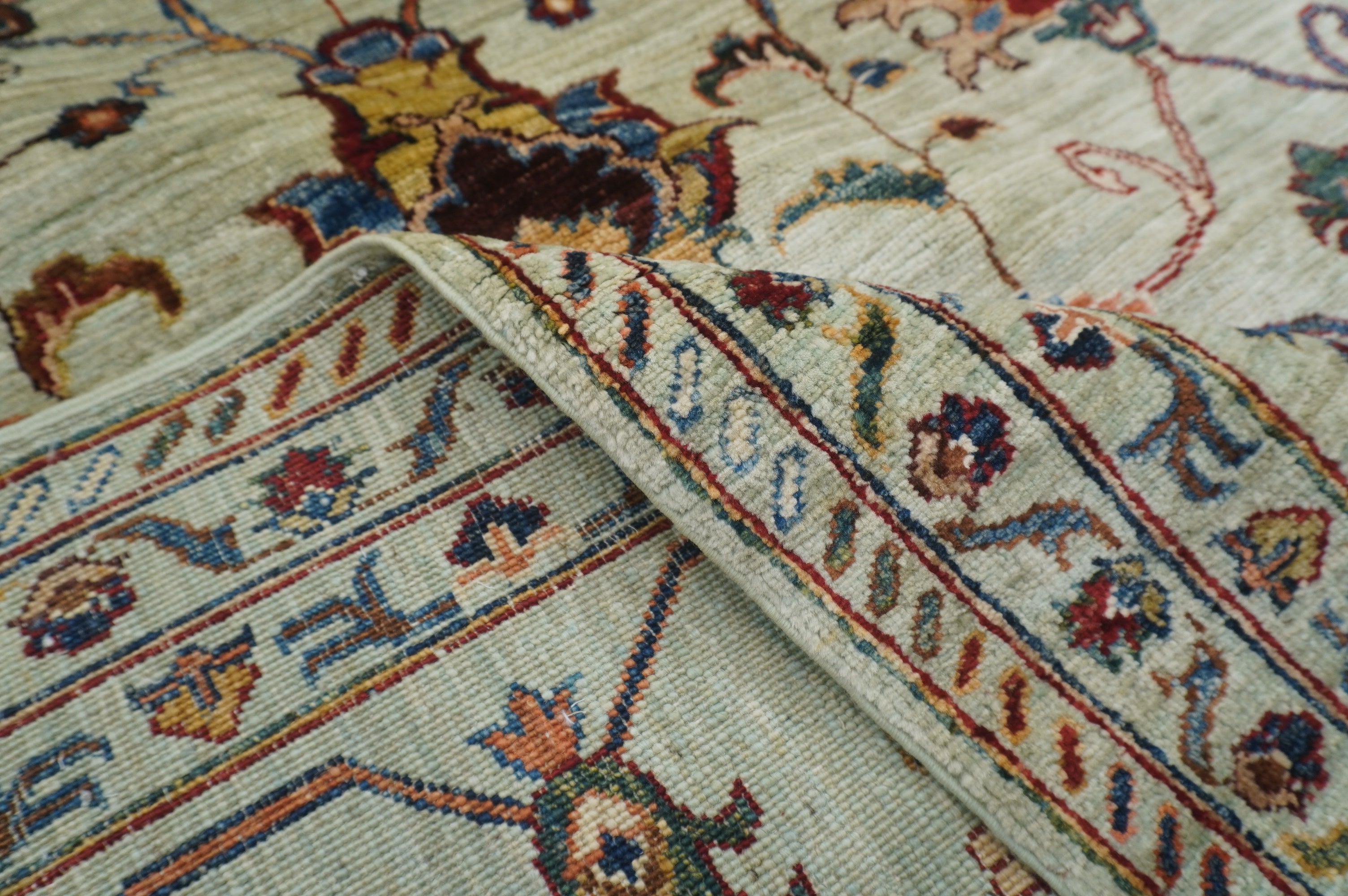 10x14 Soft Muted Blue Waziri Afghan Hand knotted Oriental Rug - Yildiz Rugs