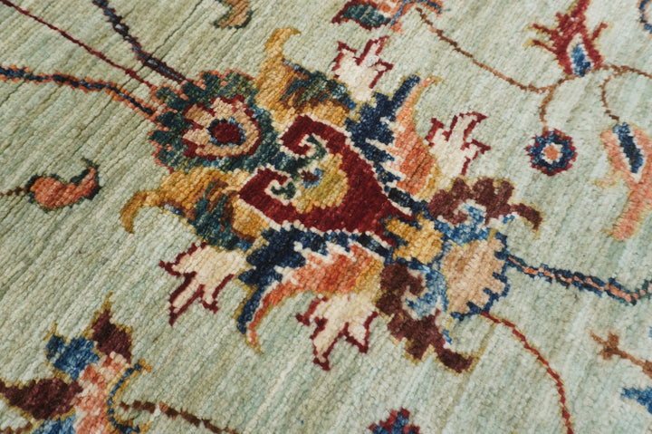 10x14 Soft Muted Blue Waziri Afghan Hand knotted Oriental Rug - Yildiz Rugs