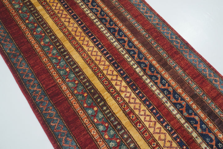 2'3"x6'6" Red Shawl Hand Knotted Wool Runner Rug - Yildiz Rugs