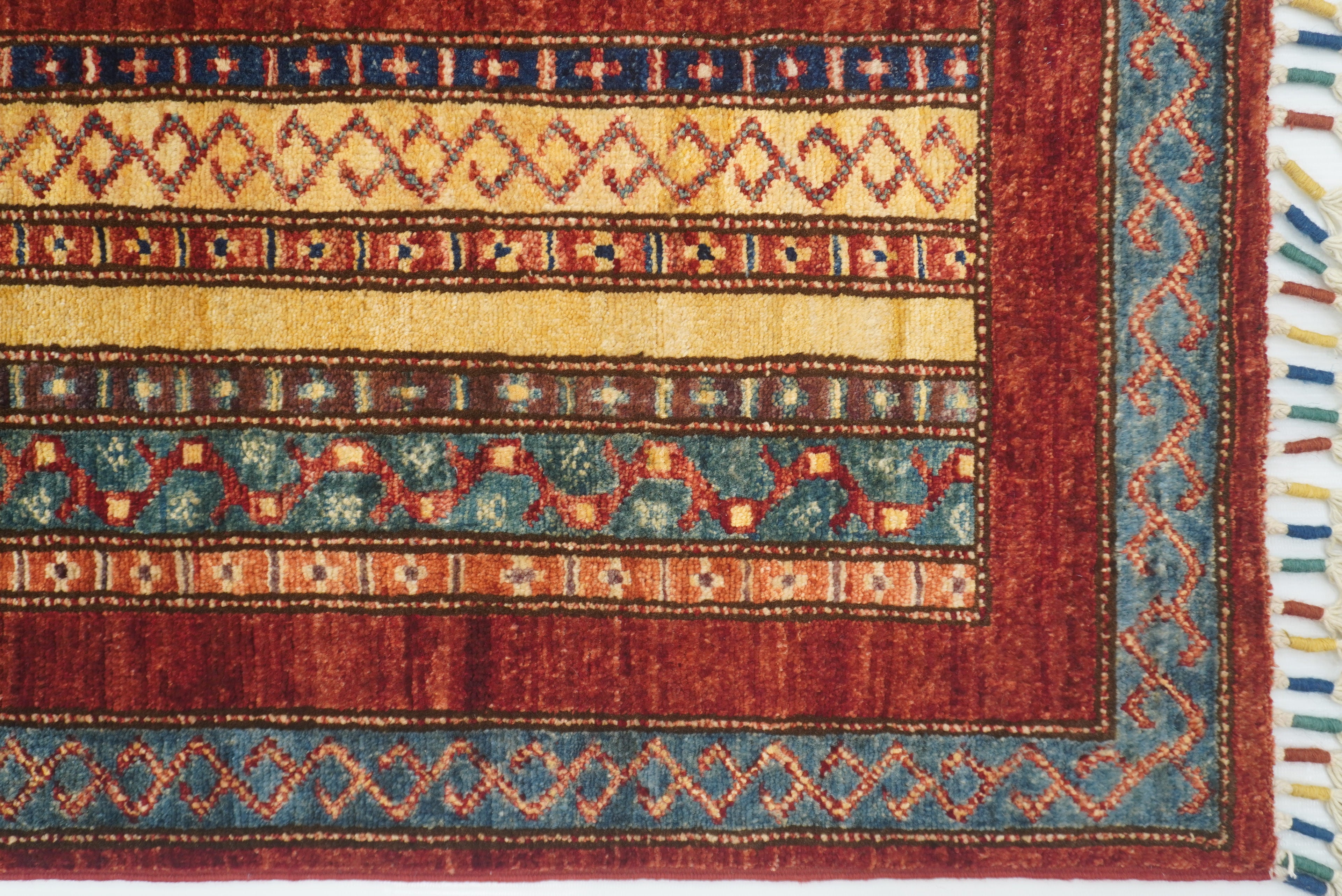 2'3"x6'6" Red Shawl Hand Knotted Wool Runner Rug - Yildiz Rugs