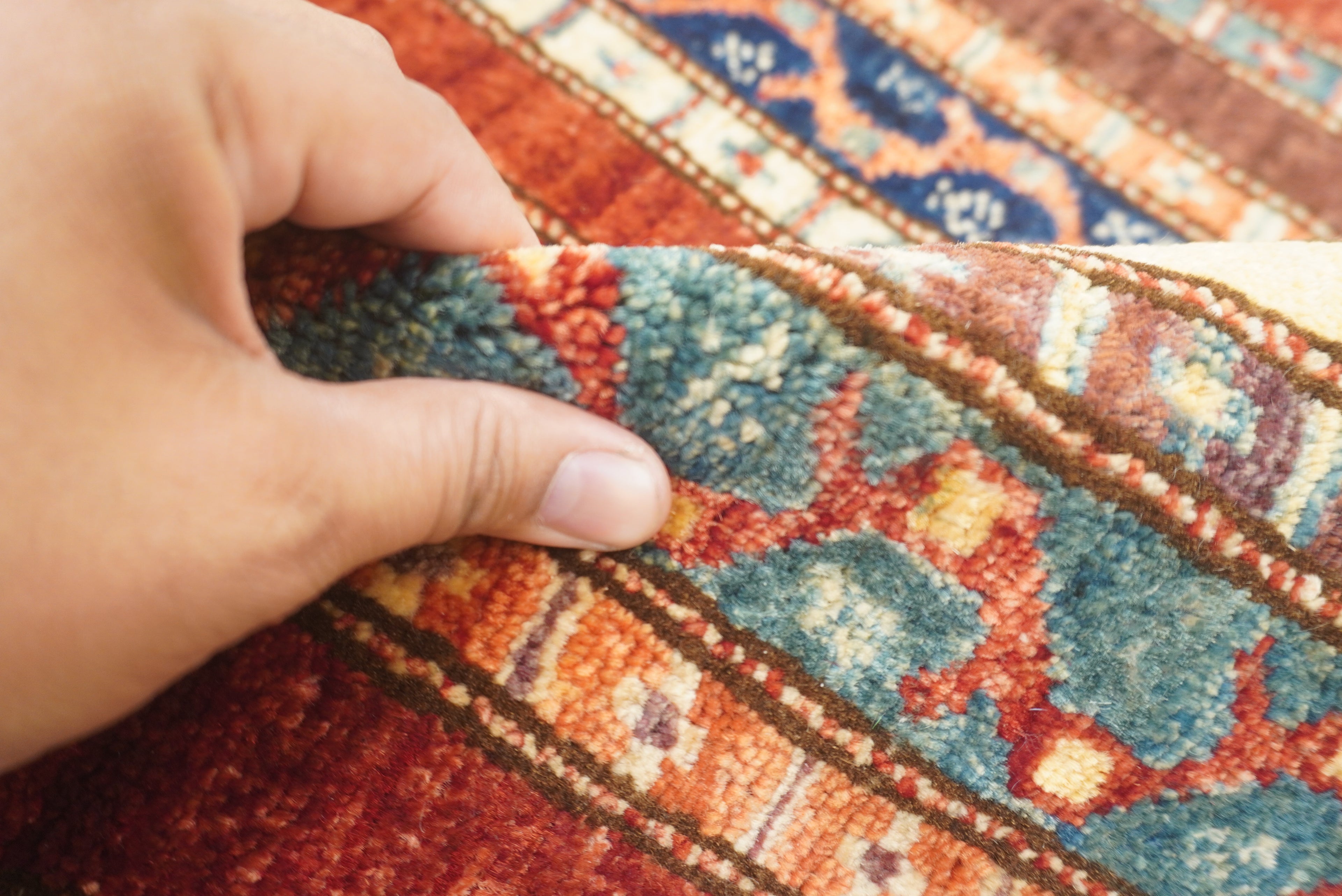 2'3"x6'6" Red Shawl Hand Knotted Wool Runner Rug - Yildiz Rugs
