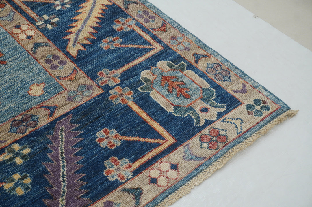 9x12 Blue Oushak Turkish Hand Knotted Rug