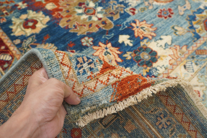 9x12 Dark Blue Modern Bidjar Afghan Hand knotted wool rug