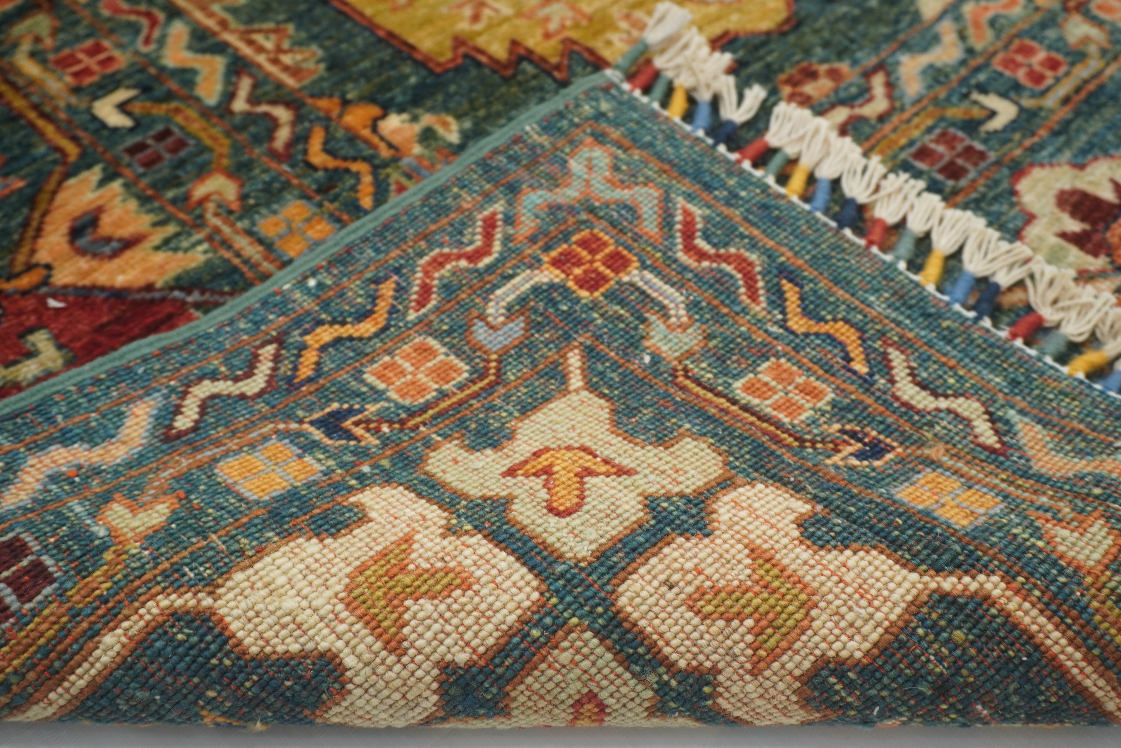 9x12 Dark Green Baluch Afghan Hand knotted Rug - Yildiz Rugs