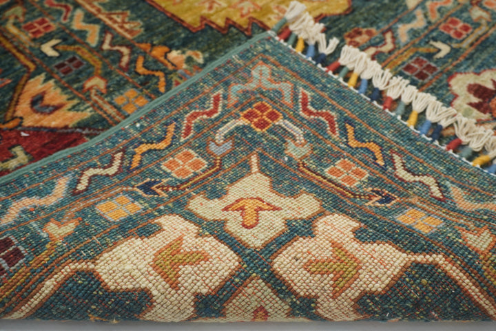 9x12 Dark Green Baluch Afghan Hand knotted Rug - Yildiz Rugs