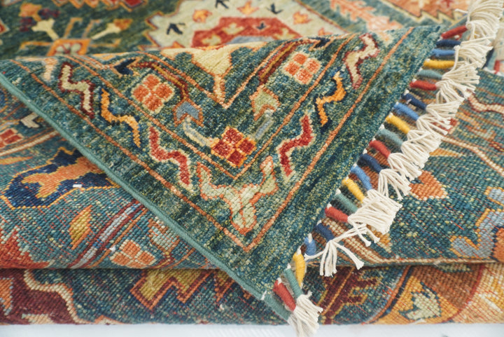 9x12 Dark Green Baluch Afghan Hand knotted Rug - Yildiz Rugs