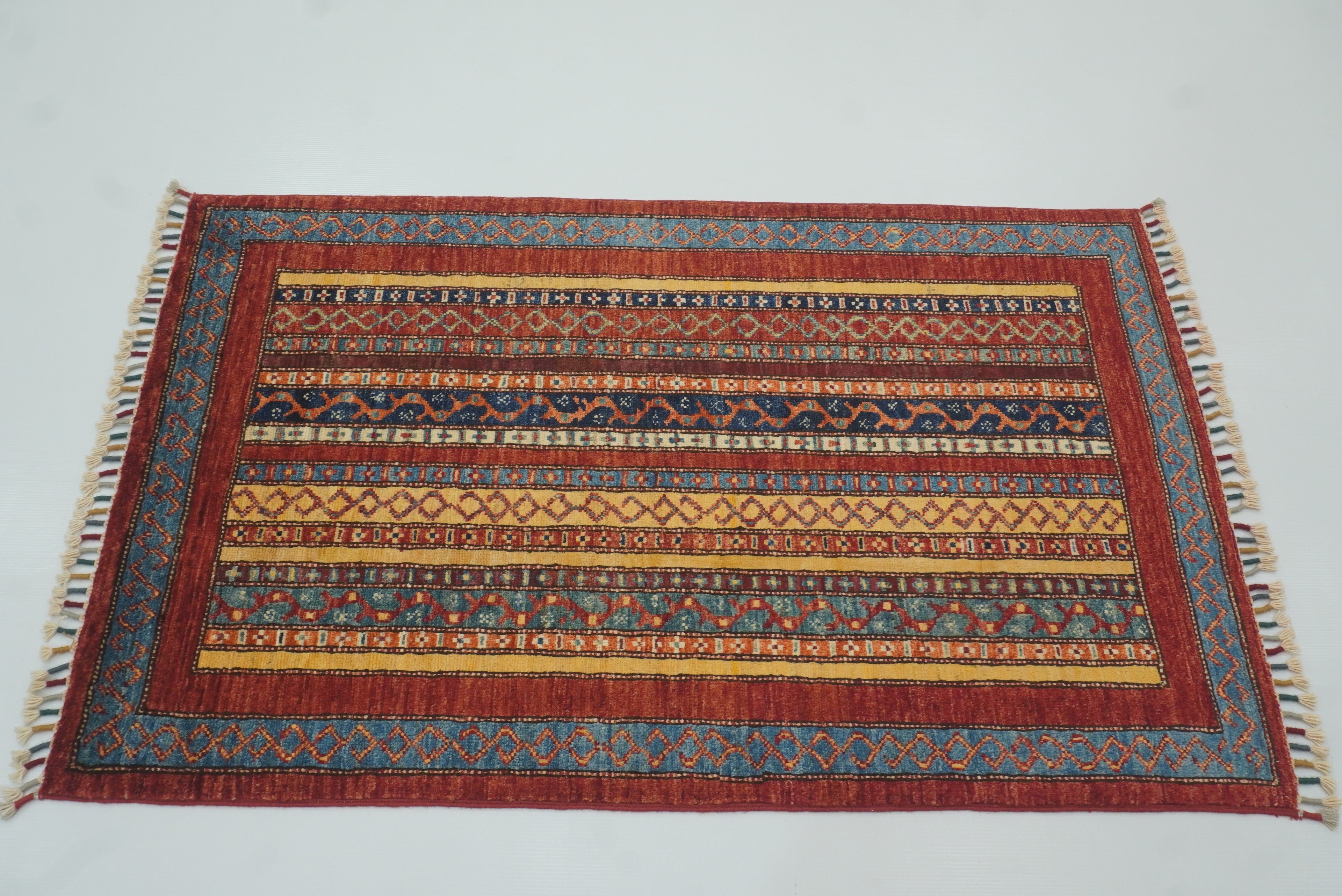 3x4 Red Turkish Style Hand knotted Wool Rug - Yildiz Rugs