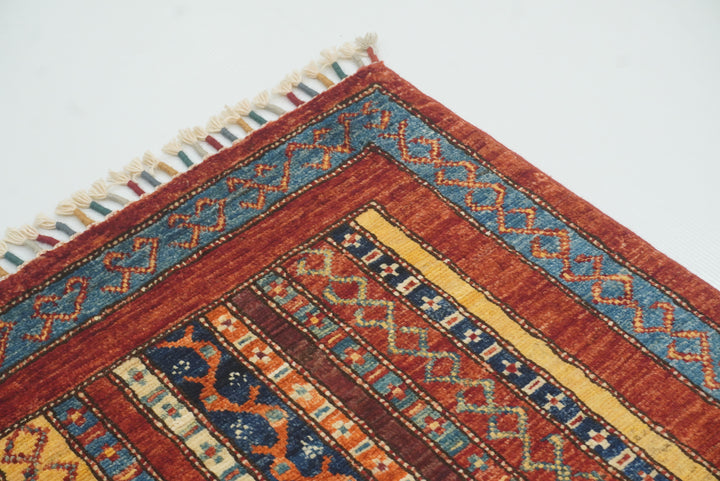 3x4 Red Turkish Style Hand knotted Wool Rug - Yildiz Rugs