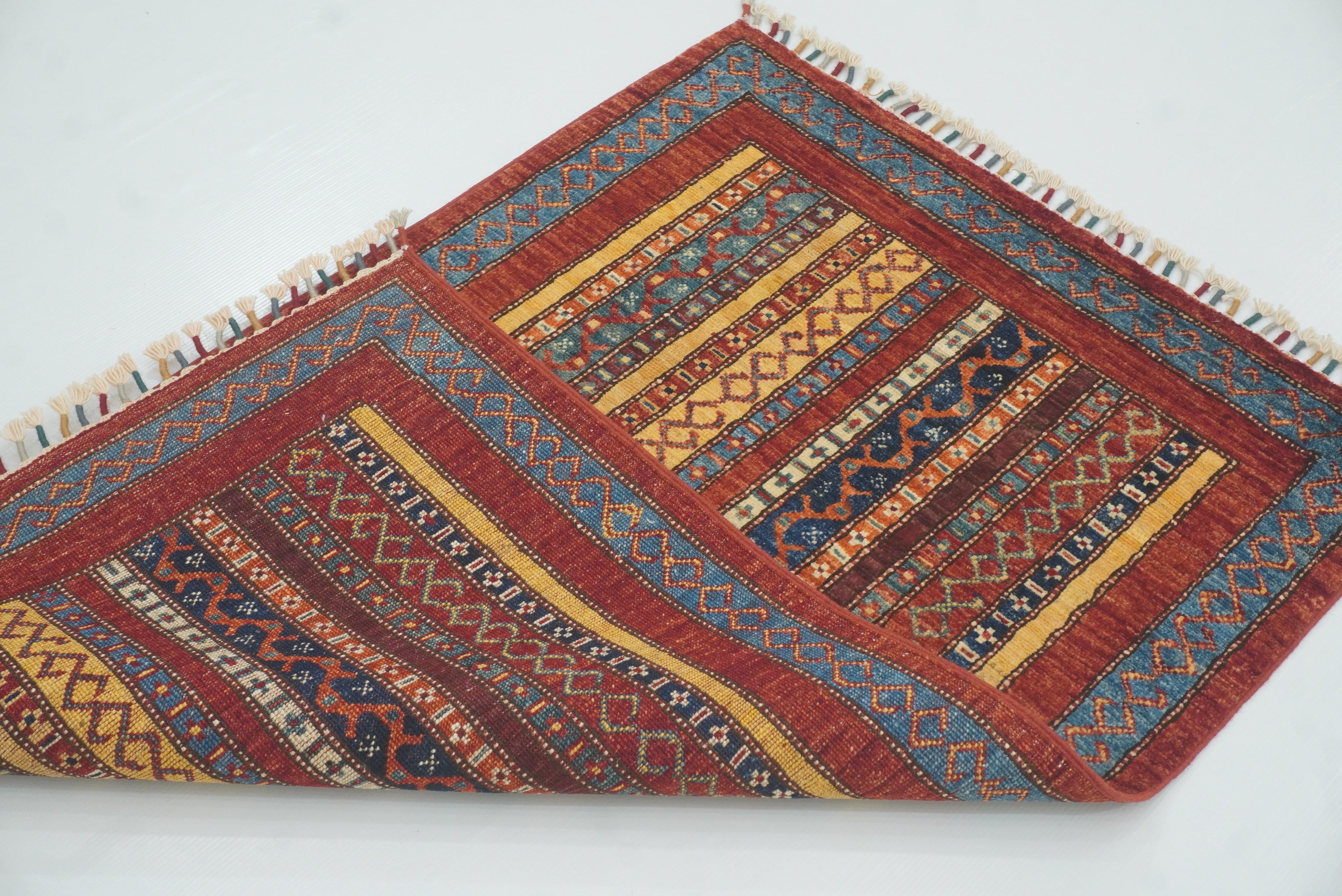 3x4 Red Turkish Style Hand knotted Wool Rug - Yildiz Rugs