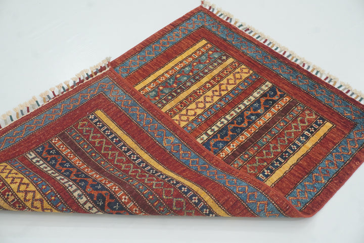 3x4 Red Turkish Style Hand knotted Wool Rug - Yildiz Rugs