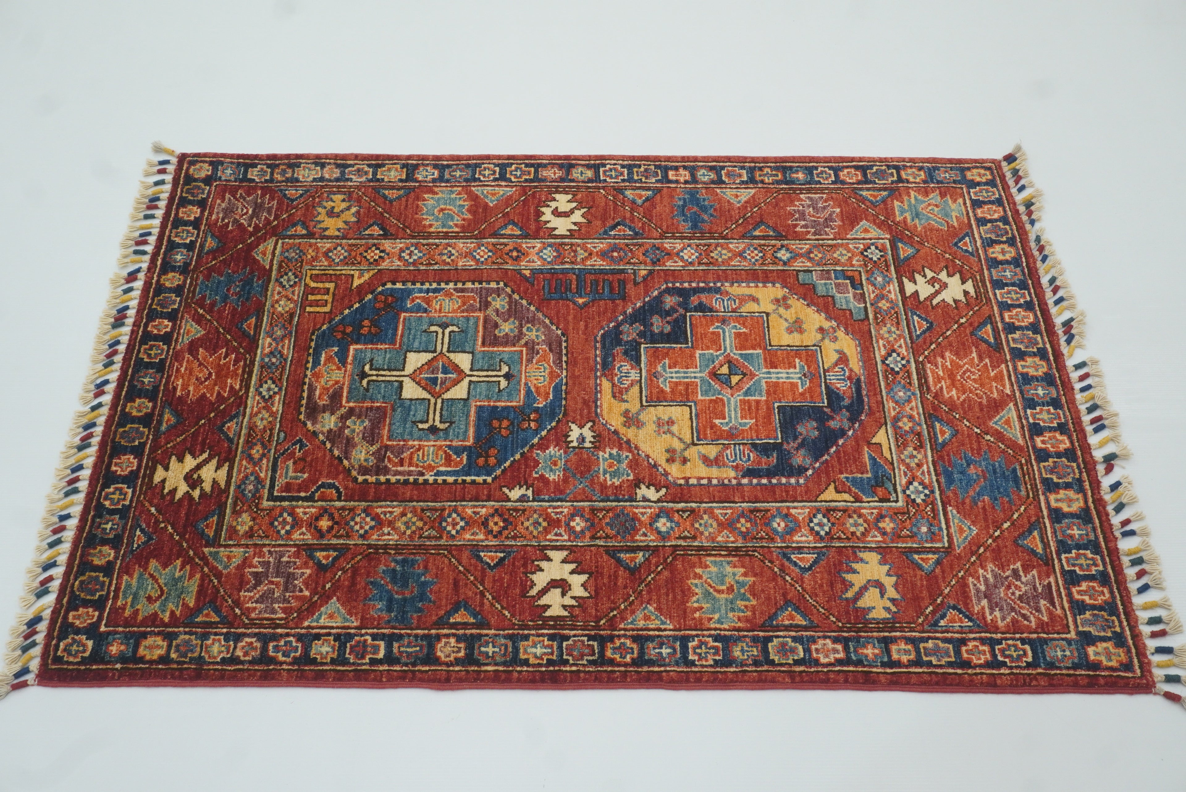 3x4 Red Ersari Hand Knotted Afghan Oriental Rug - Yildiz Rugs