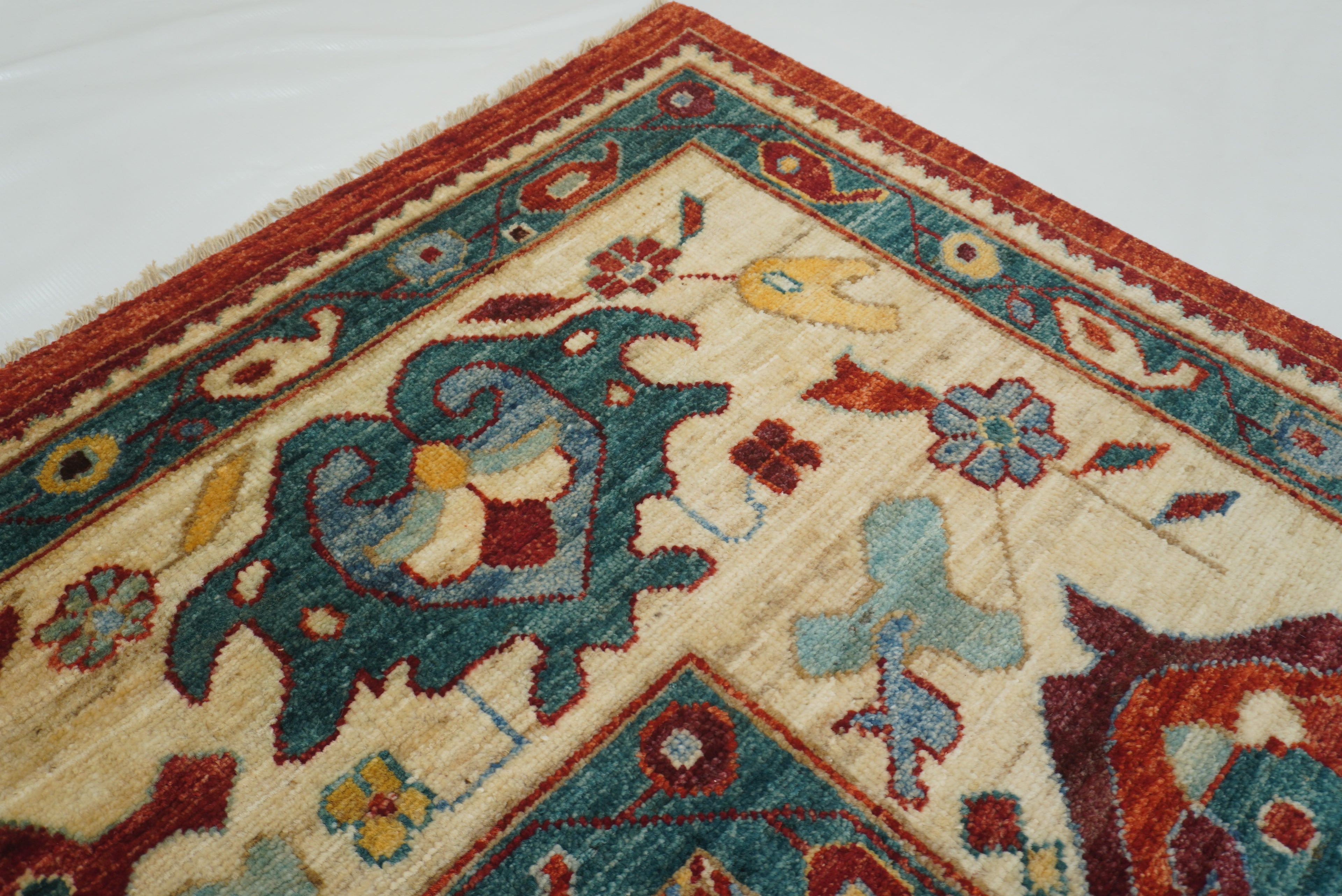 10x14 Red Oushak Hand-Knotted Wool Oriental Rug - Yildiz Rugs