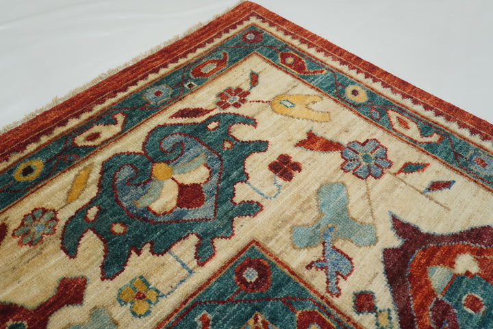 10x14 Red Oushak Hand-Knotted Wool Oriental Rug - Yildiz Rugs