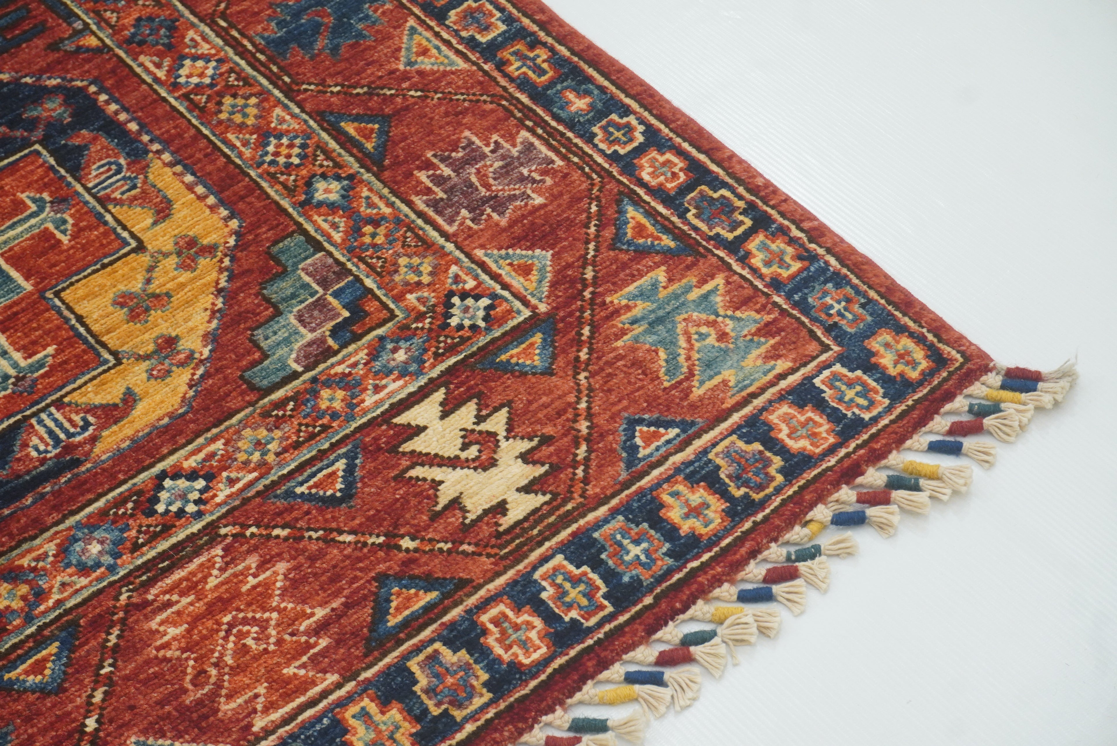 3x4 Red Ersari Hand Knotted Afghan Oriental Rug - Yildiz Rugs