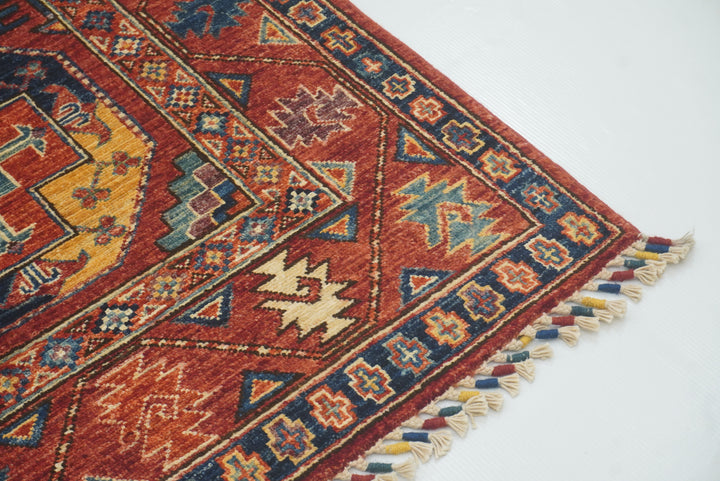 3x4 Red Ersari Hand Knotted Afghan Oriental Rug - Yildiz Rugs