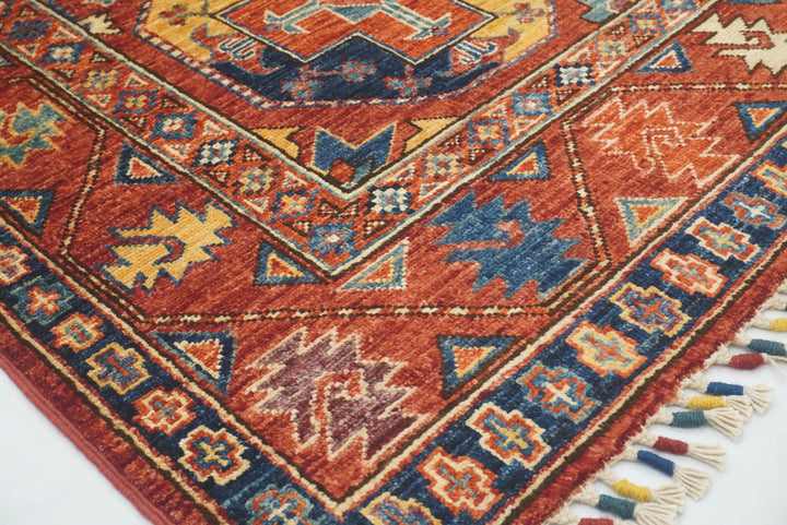 3x4 Red Ersari Hand Knotted Afghan Oriental Rug - Yildiz Rugs