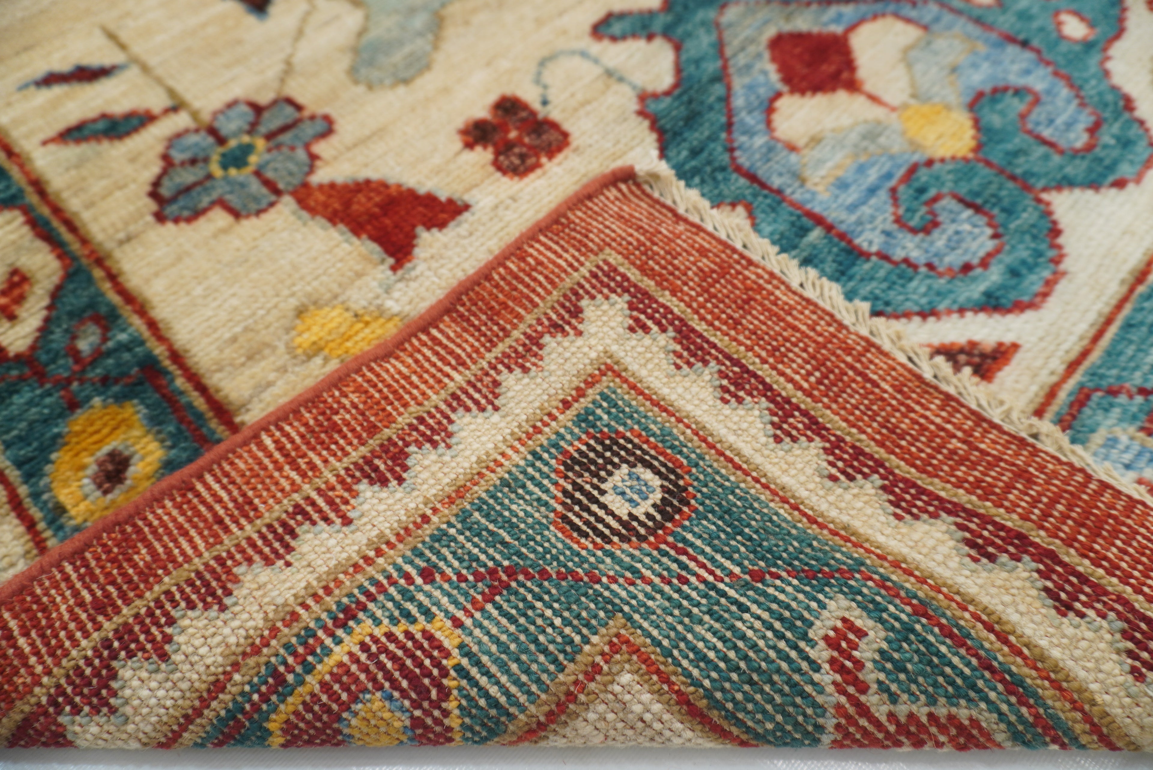 10x14 Red Oushak Hand-Knotted Wool Oriental Rug - Yildiz Rugs