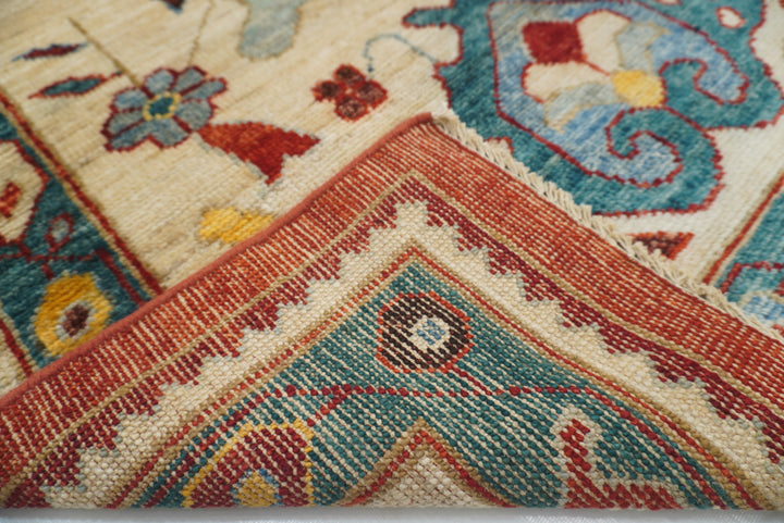 10x14 Red Oushak Hand-Knotted Wool Oriental Rug - Yildiz Rugs