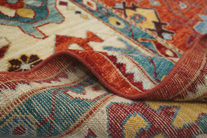 10x14 Red Oushak Hand-Knotted Wool Oriental Rug - Yildiz Rugs