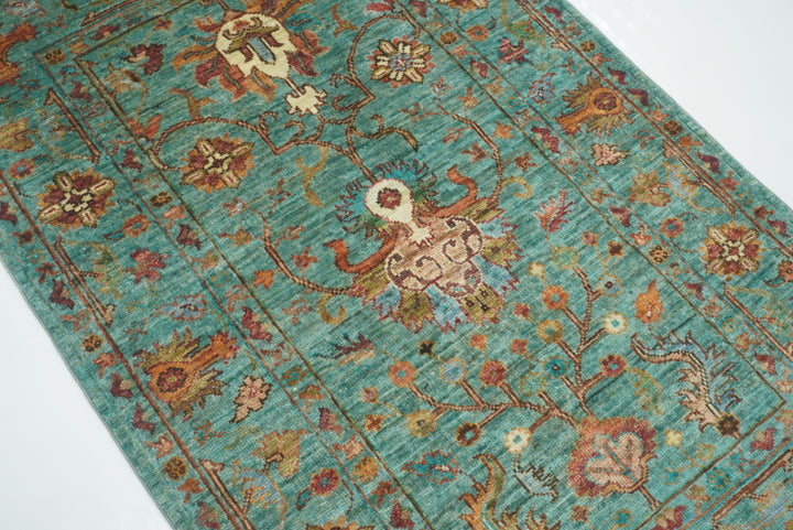 3x4 Turquoise Blue Waziri Afghan Hand knotted Oriental rug - Yildiz Rugs
