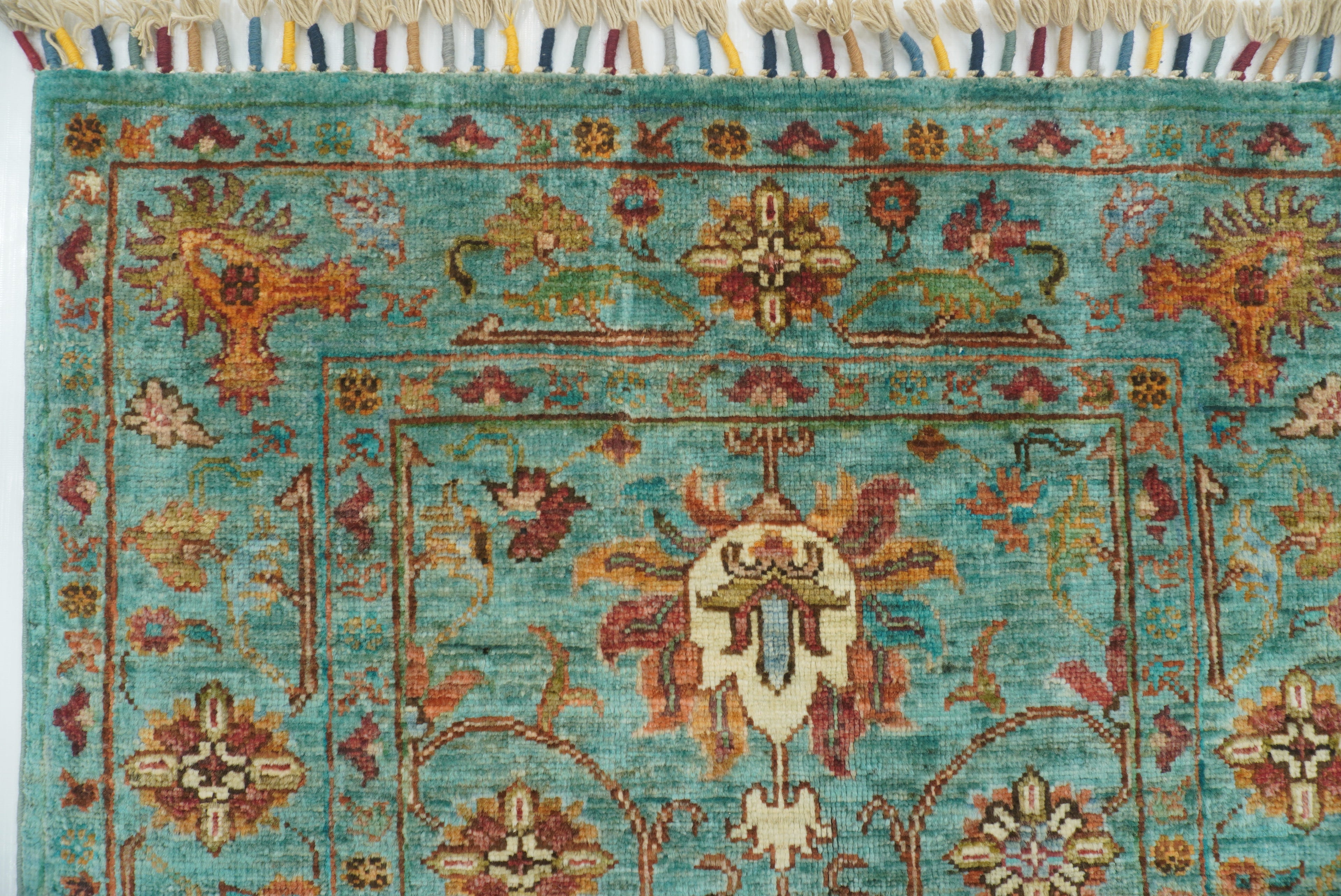 3x4 Turquoise Blue Waziri Afghan Hand knotted Oriental rug - Yildiz Rugs