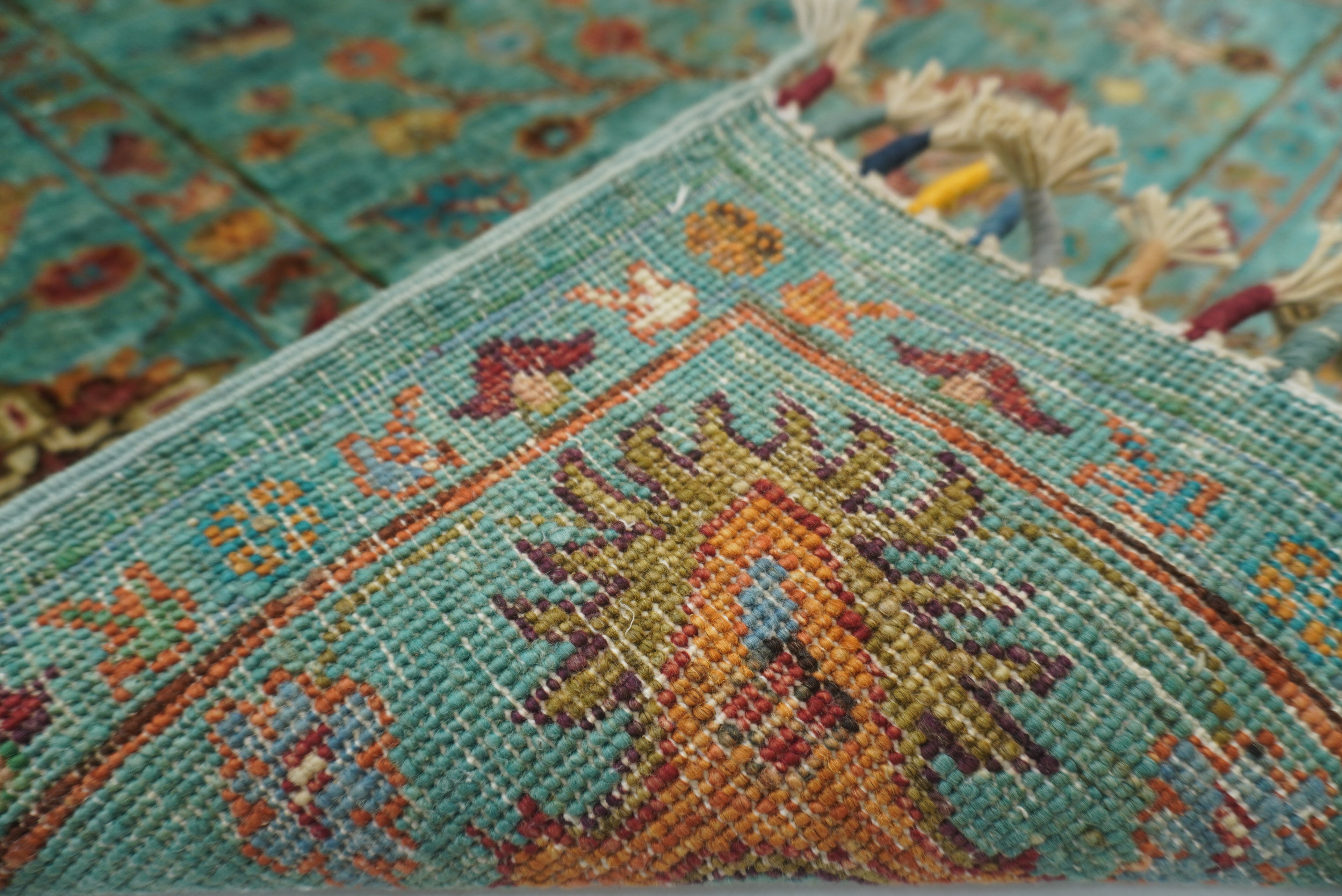 3x4 Turquoise Blue Waziri Afghan Hand knotted Oriental rug - Yildiz Rugs