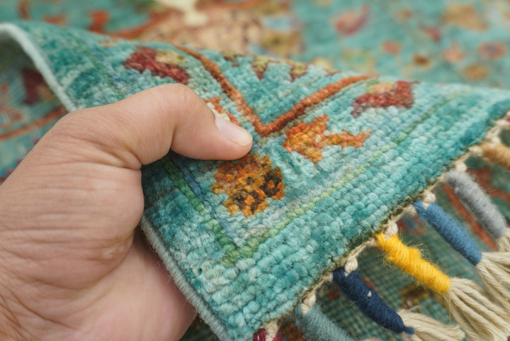 3x4 Turquoise Blue Waziri Afghan Hand knotted Oriental rug - Yildiz Rugs
