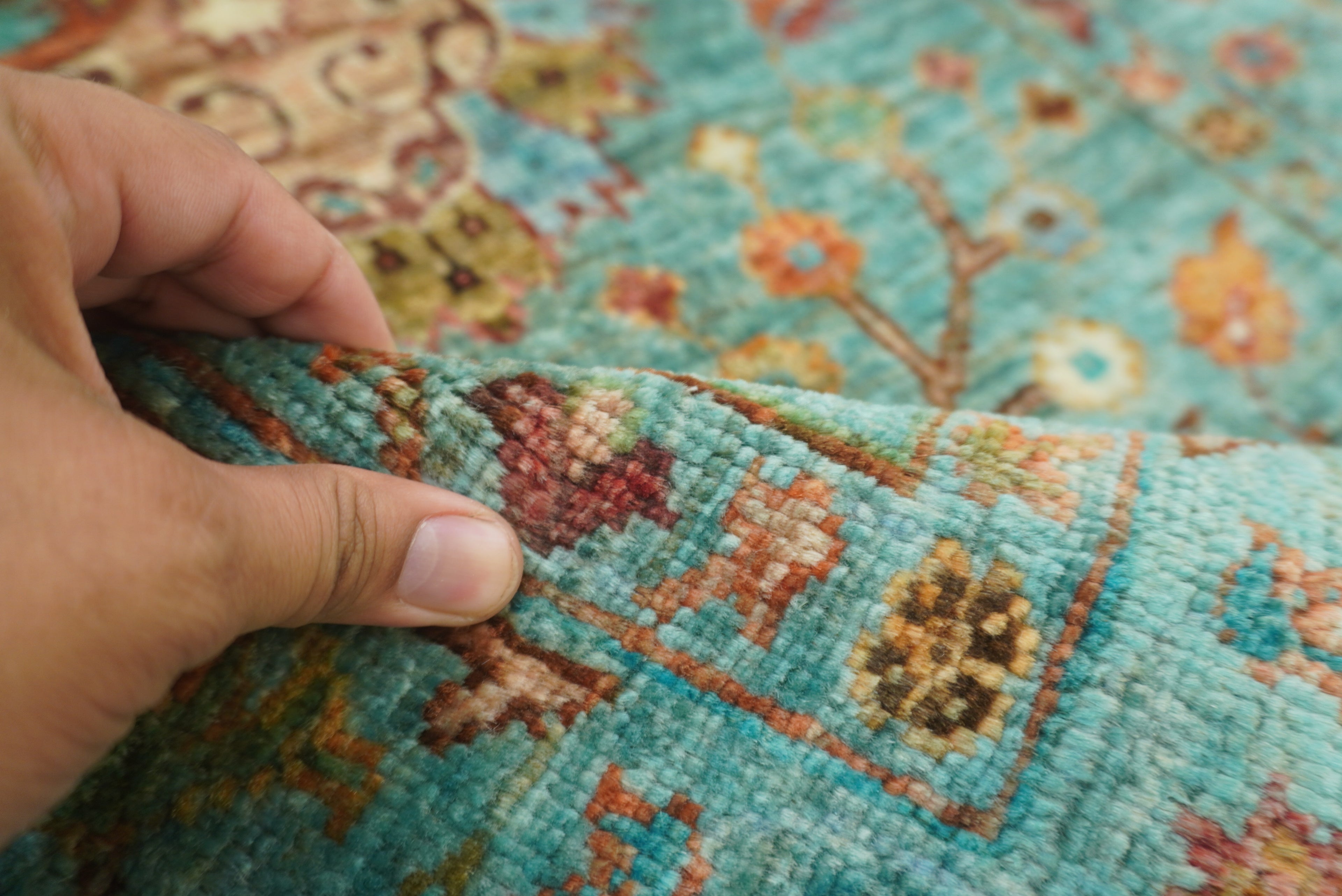 3x4 Turquoise Blue Waziri Afghan Hand knotted Oriental rug - Yildiz Rugs