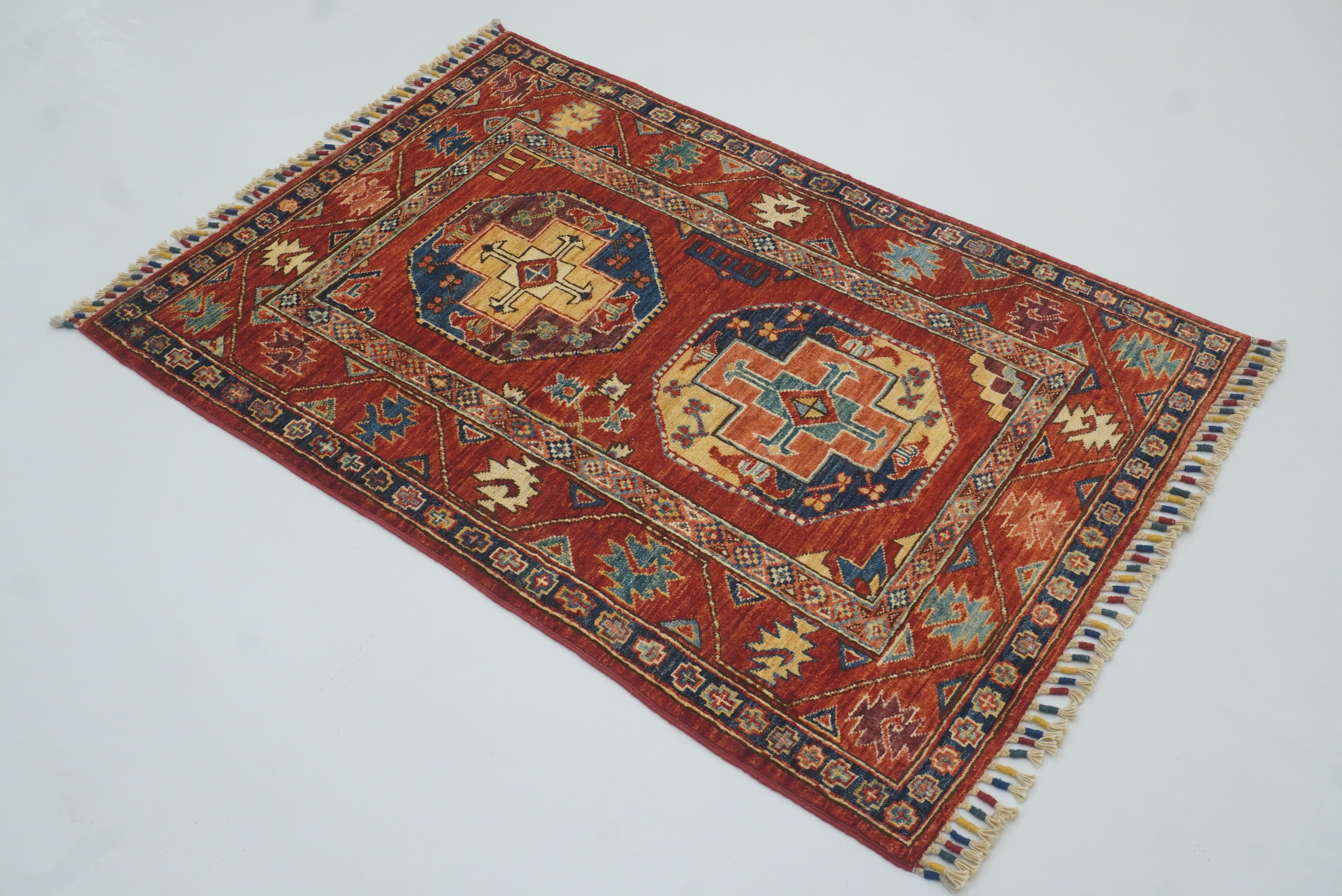 3x4 Red Ersari Hand Knotted Afghan Oriental Rug - Yildiz Rugs