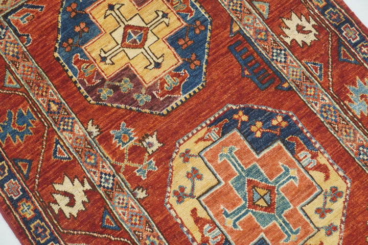 3x4 Red Ersari Hand Knotted Afghan Oriental Rug - Yildiz Rugs