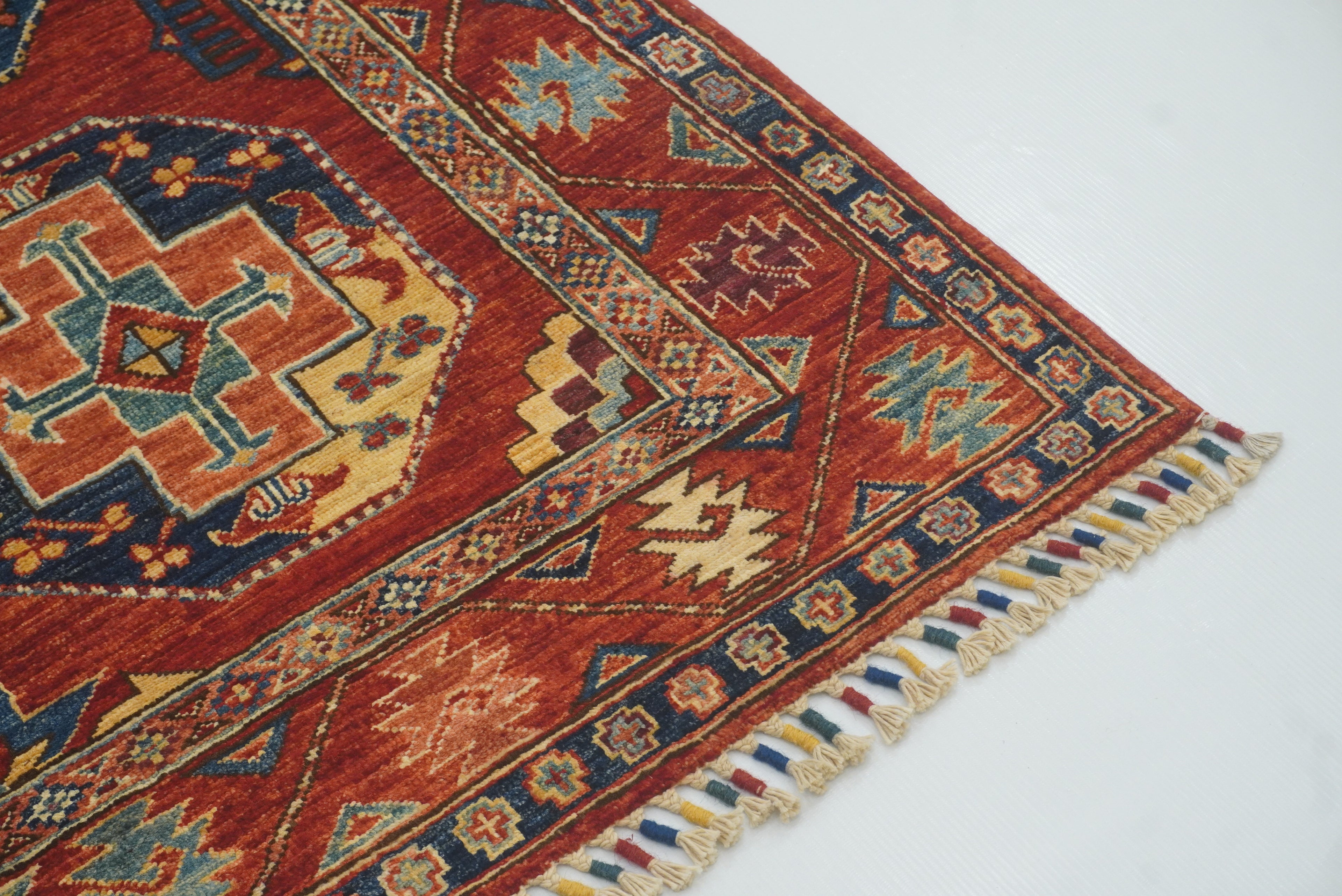 3x4 Red Ersari Hand Knotted Afghan Oriental Rug - Yildiz Rugs