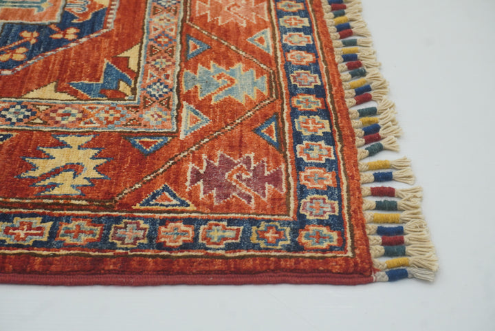 3x4 Red Ersari Hand Knotted Afghan Oriental Rug - Yildiz Rugs