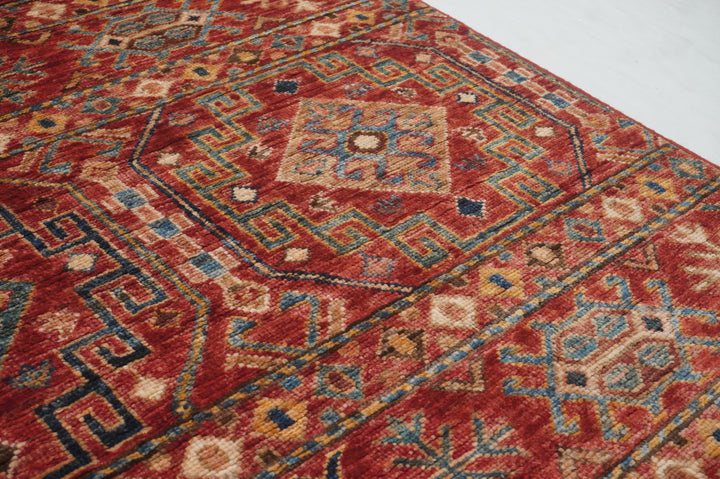 13 Ft Red Khorjin Afghan hand knotted Oriental Runner Rug