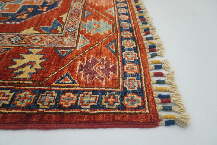 3x4 Red Ersari Hand Knotted Afghan Oriental Rug - Yildiz Rugs